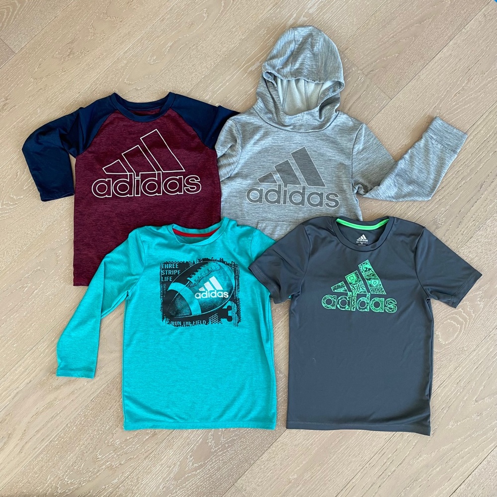 Adidas Athletic Tops, Size S/7/7X (4 total)